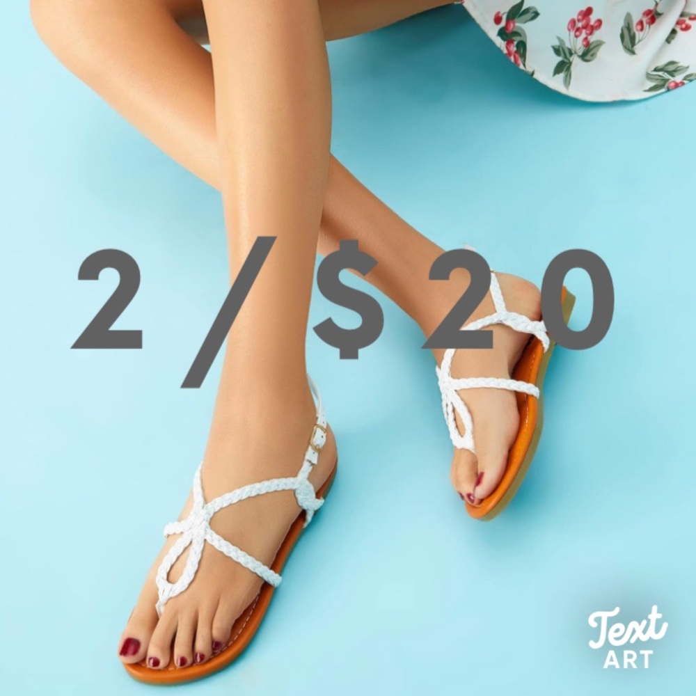 Rekayla White Braided Strappy Flat Sandals